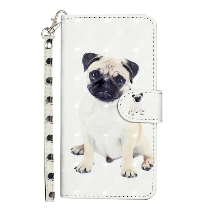 For Samsung Galaxy S24 Ultra Leather Cover Flip Stand 3D Pattern Printed Phone Case - Dog