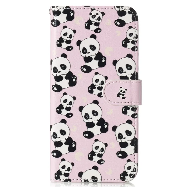 For Samsung Galaxy A15 5G Cover Stand Wallet Pattern Printing Leather Wallet Phone Case - Panda