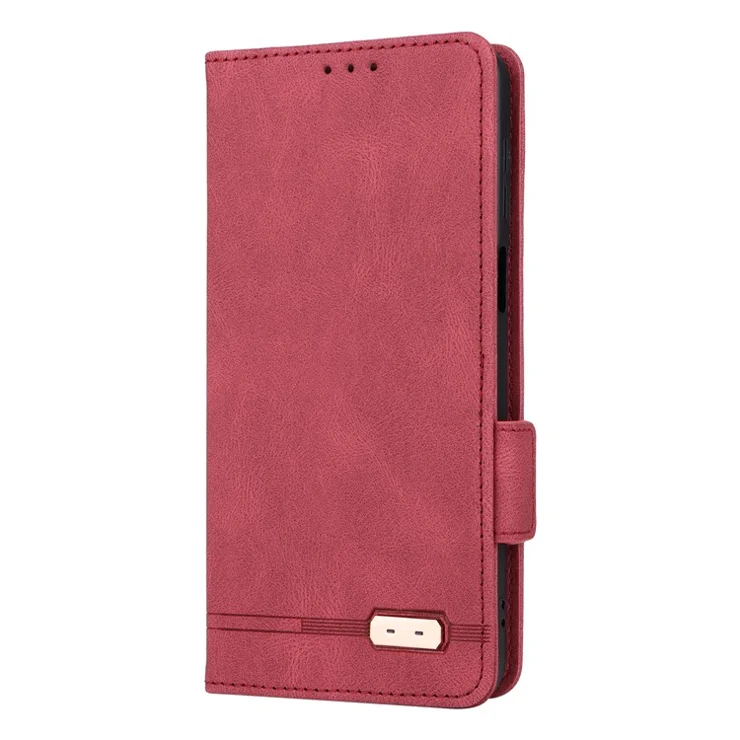 For Motorola Moto G54 5G Case PU Leather Wallet Hardware Decor Cover - Rose