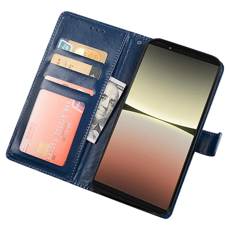 IDEWEI Phone Protector For Sony Xperia 1 V Case Wallet Stand PU Leather Phone Cover - Red