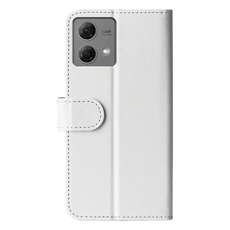 For Motorola Moto G84 5G Case PU Leather Fully Wrapped Phone Cover - White