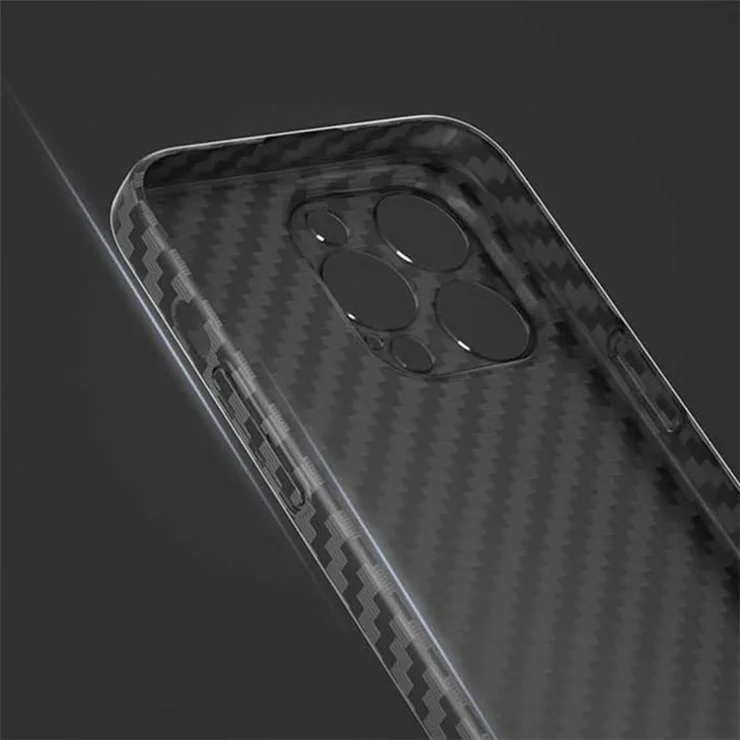 For iPhone 15 Pro Max Case Carbon Fiber Texture Splicing Color PC Phone Back Cover - Blue