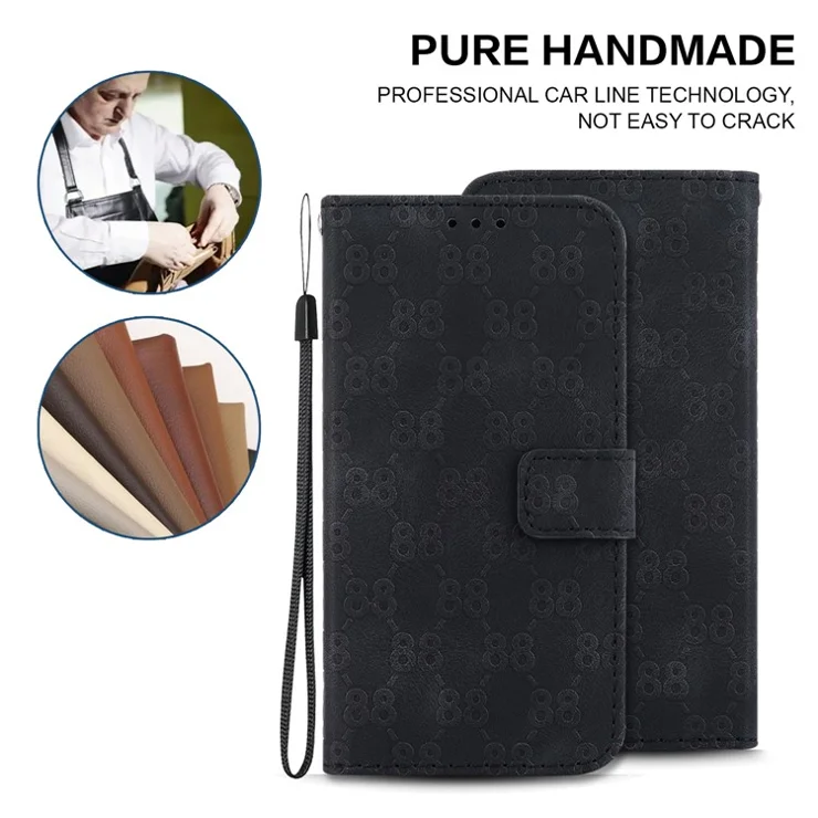 For Xiaomi 13T / 13T Pro / Redmi K60 Ultra Cover Imprinted Flip Stand Phone Leather Case - Black