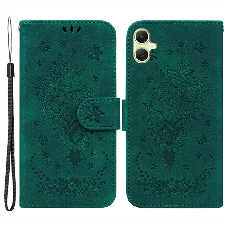 For Samsung Galaxy A05 4G Case PU Leather Magnetic Folio Phone Cover - Green