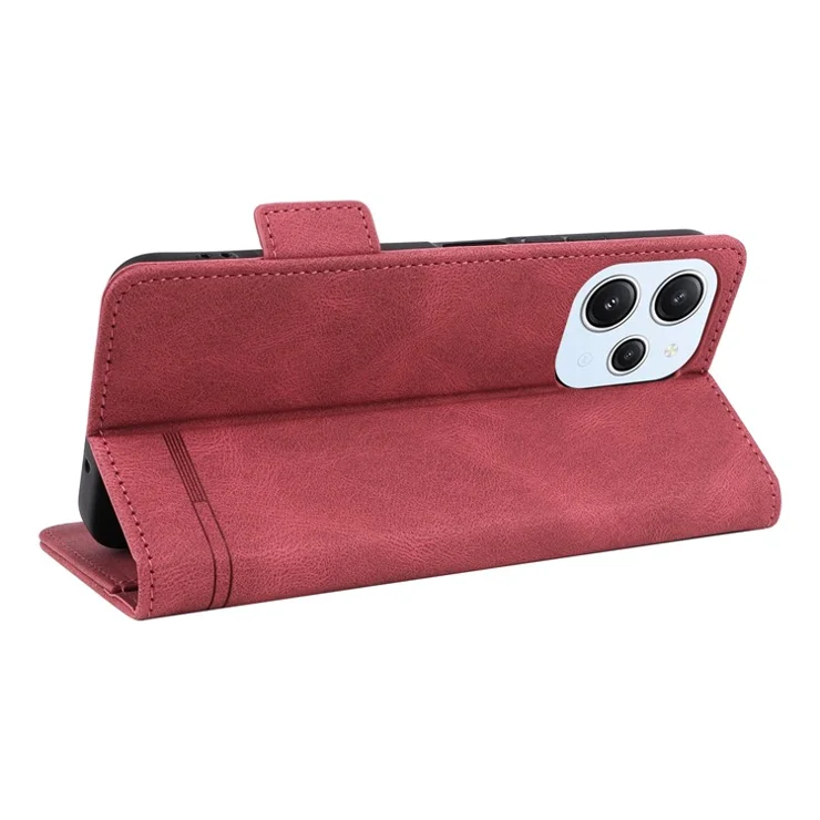 For Xiaomi Redmi 12 4G / 5G (Global) Case Hardware Decor PU Leather Wallet Phone Cover - Rose