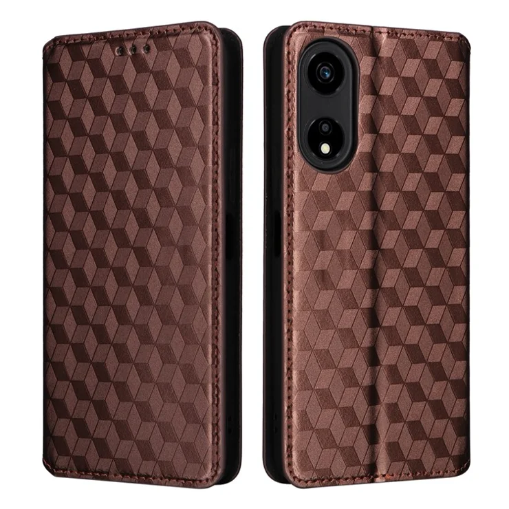 For Honor X5 Plus / Play 40C 5G Case Fully Wrapped PU Leather Stand Cover - Brown
