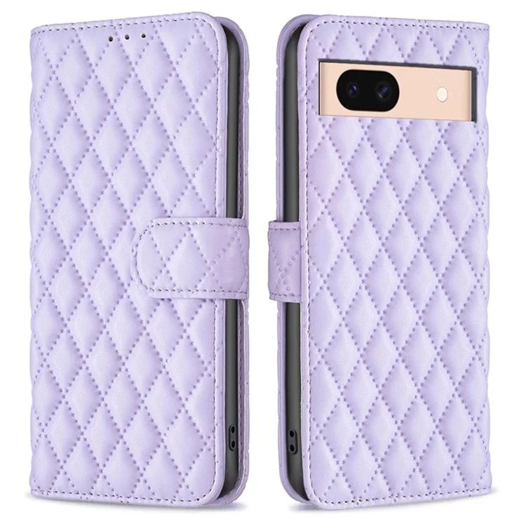 BINFEN COLOR BF Style-14 For Google Pixel 8a Case Wallet Stand Leather Cover - Purple