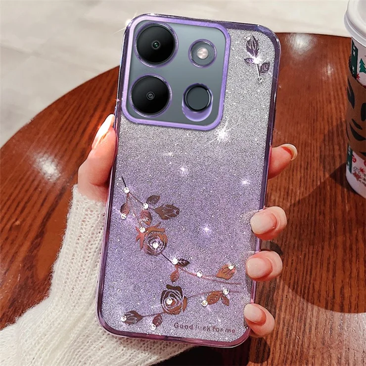 KADEM For TECNO Spark Go 2023 4G / Infinix Smart 7 4G Case TPU Gradient Glitter Phone Cover - Purple