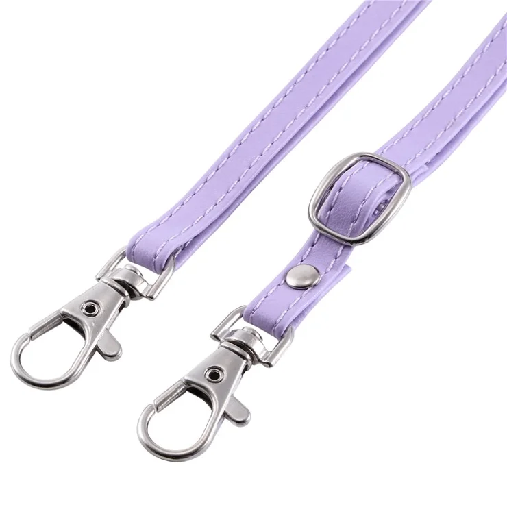 For Samsung Galaxy A53 5G Case Leather Card Bag Crossbody Phone Cover with Straps - Purple
