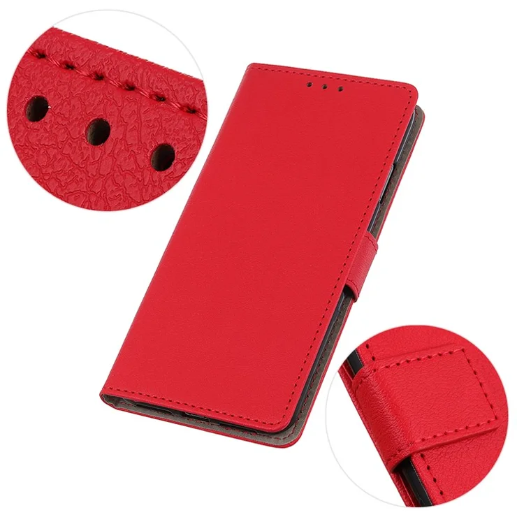 For Google Pixel 8a Case Shockproof Phone Cover PU Leather Wallet Stand Shell - Red
