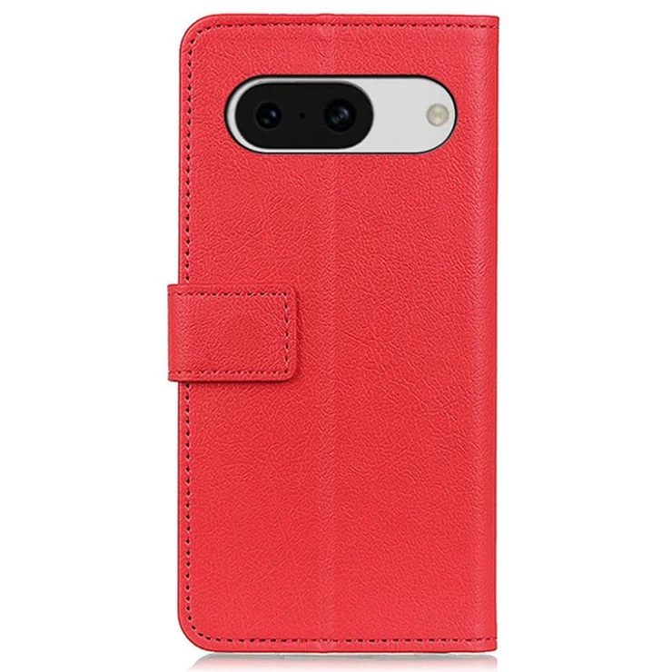 For Google Pixel 8a Case Shockproof Phone Cover PU Leather Wallet Stand Shell - Red