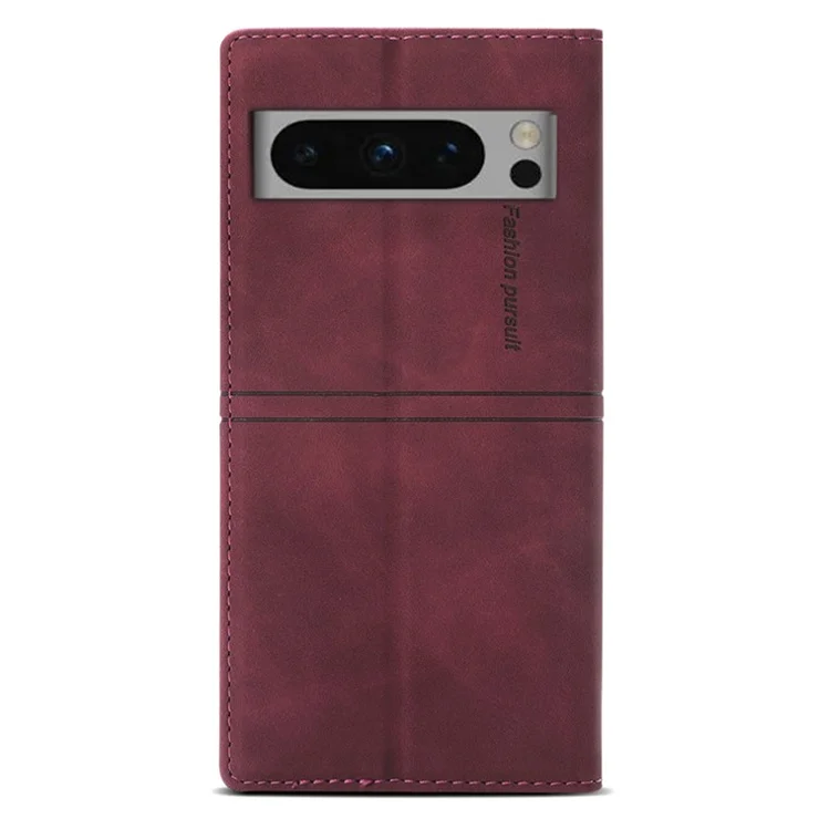 For Google Pixel 8 Pro Leather Case Magnetic Auto-absorbed Phone Cover - Wine Red
