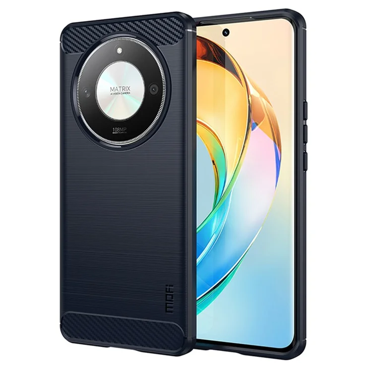 MOFI JK TPU Series-1 For Honor X9b 5G / Magic6 Lite 5G Case Carbon Fiber Texture TPU Phone Cover - Blue