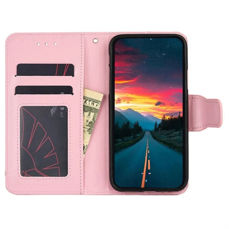 For Motorola Moto G Stylus (2023) Case Textured PU Leather Stand Anti-scratch Phone Cover - Pink