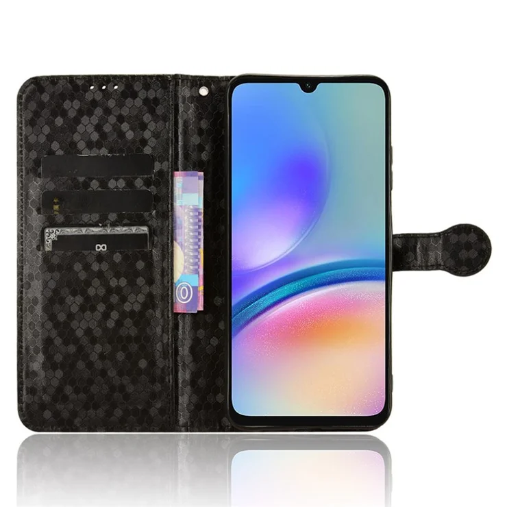 For Samsung Galaxy A05s 4G Wallet Case Anti-Drop PU Leather Flip Cover with Strap - Black