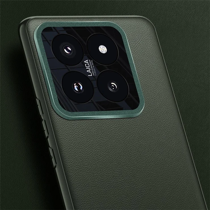 For Xiaomi 14 Pro Case Metal Lens Protection PU Leather Coated Back Cover (2nd Gen) - Black