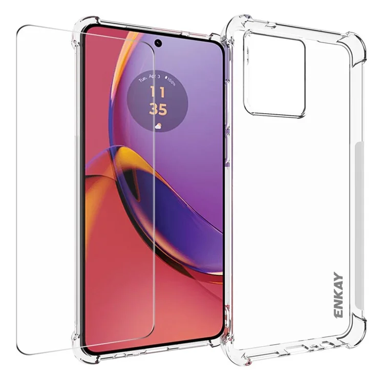 ENKAY HAT PRINCE For Motorola Moto G84 5G Case Transparent Phone TPU Cover with Screen Film