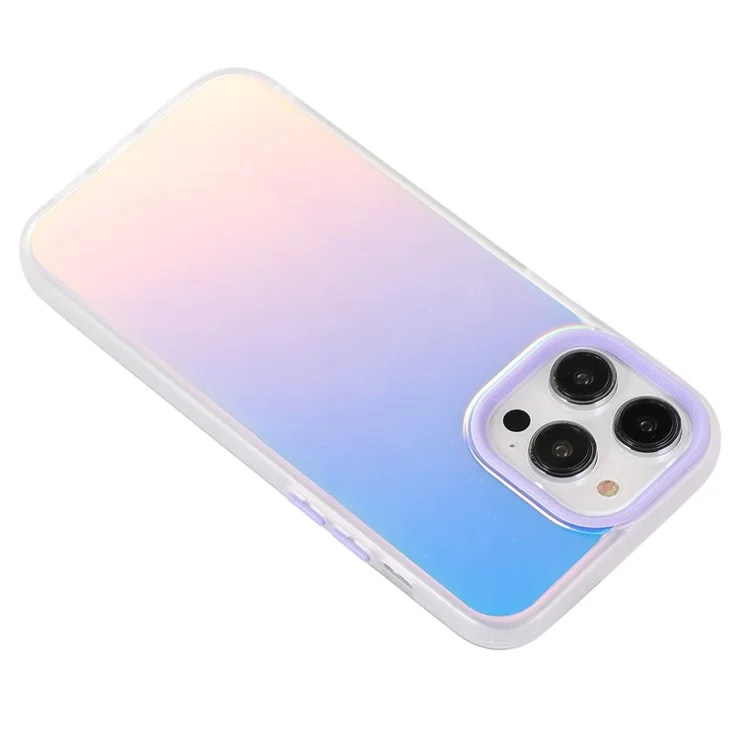 For iPhone 15 Pro Max Case PC+TPU Phone Protector Anti-drop Laser Matte Protective Cover - Purple