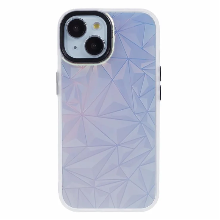 For iPhone 14 TPU+PC Phone Case Laser Diamond Texture Anti-drop Cover - Black