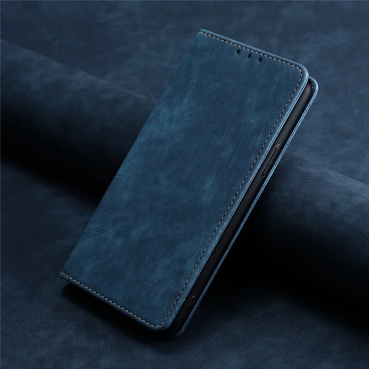 For Honor X6a 4G Case RFID Blocking PU Leather Wallet Cover Magnetic Closure Phone Shell - Blue