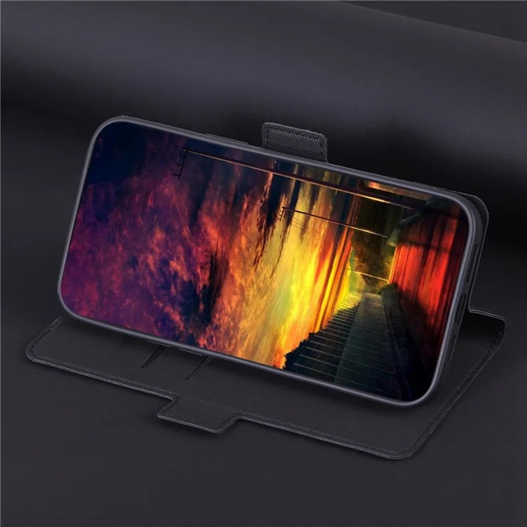 For OnePlus Nord CE3 5G Case PU Leather Twill Texture Magnetic Closure Phone Cover - Black