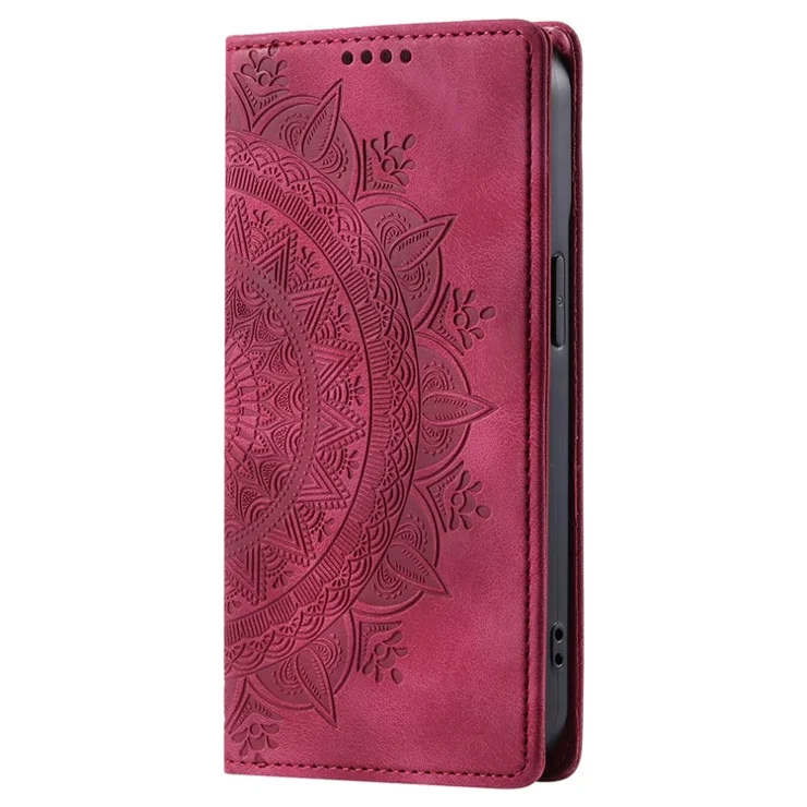 Imprinted Phone Shell for Samsung Galaxy A13 4G / 5G Case PU Leather Wallet Stand Cell Phone Cover - Rose