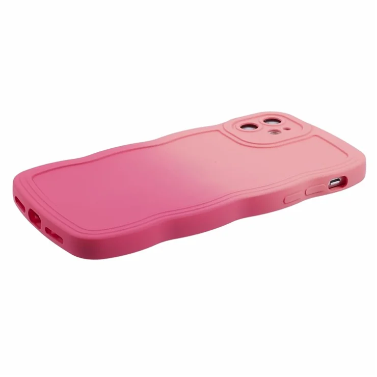 JTW Series for iPhone 12 Case Rubberized TPU Wavy Edges Phone Cover - Pink+Rose