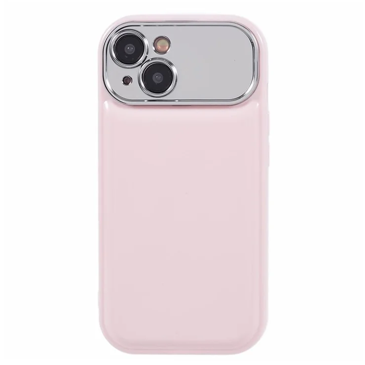 HYT Series For iPhone 15 Case Electroplating Lens Frame TPU Phone Cover (Precise Cutout) - Pink