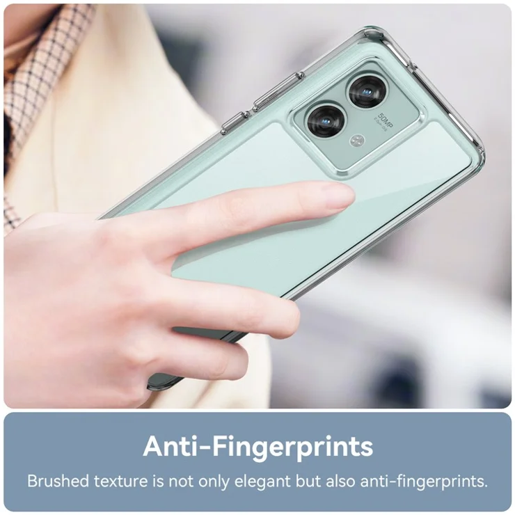 For Motorola Edge 40 Neo 5G Case Anti-scratch TPU+Acrylic Cellphone Back Cover - Transparent