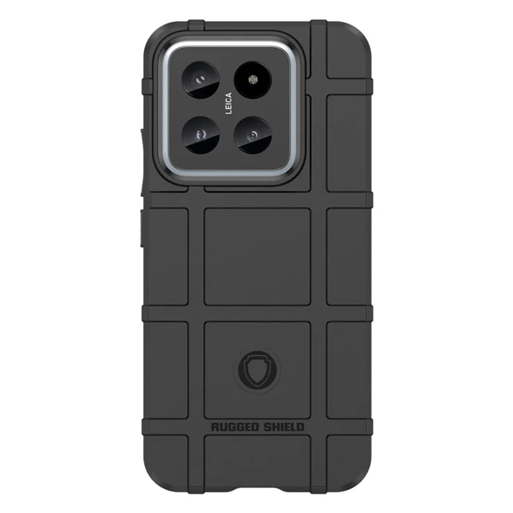 For Xiaomi 14 Case Slim-Fit Phone Shell Square Grid Texture TPU Phone Cover - Black
