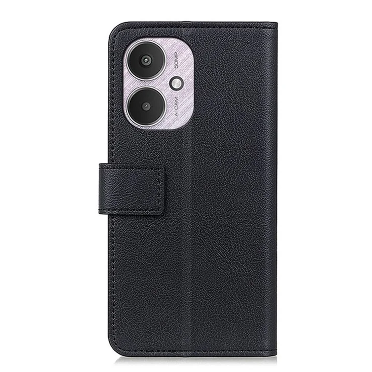 For Xiaomi Redmi 13C 4G / 13C 5G / Poco C65 4G / Poco M6 5G / 13R 5G Case Shockproof PU Leather Wallet Phone Full Protection Cover - Black