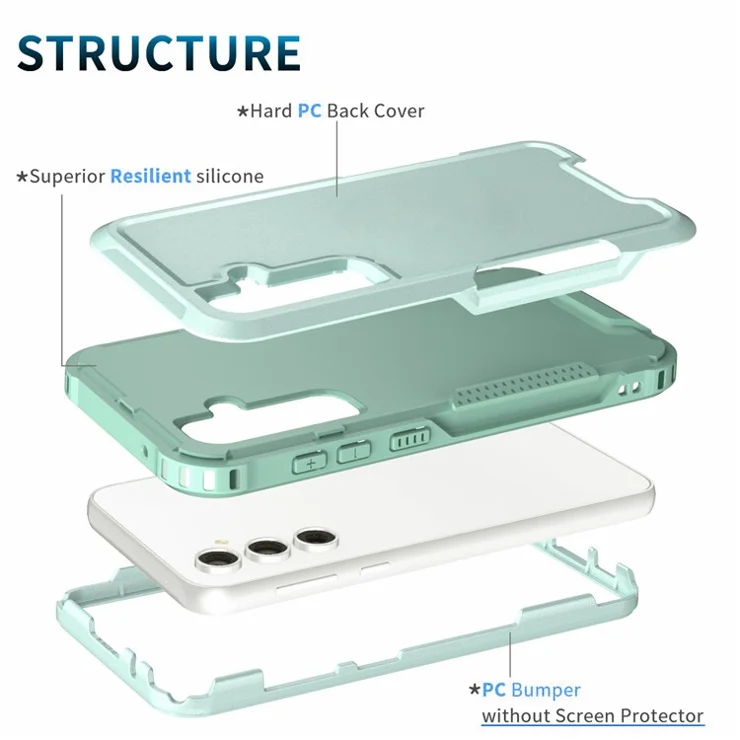 For Samsung Galaxy S23 FE Case PC + Silicone Non-Slip Phone Cover - Mint Green