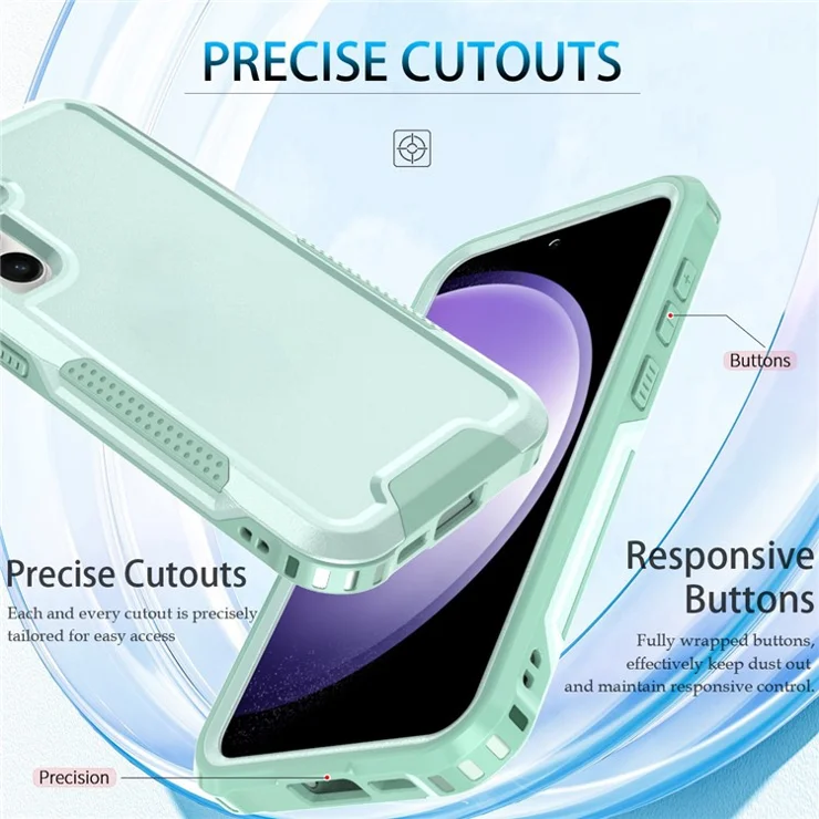 For Samsung Galaxy S23 FE Case PC + Silicone Non-Slip Phone Cover - Mint Green