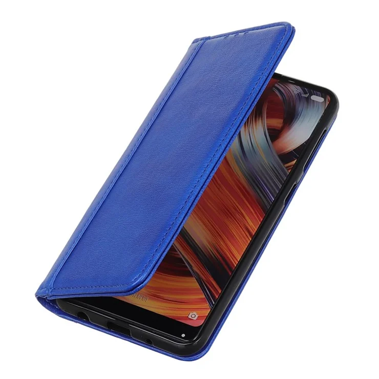 For Xiaomi Redmi 13C 4G / 13C 5G / Poco C65 4G / Poco M6 5G / 13R 5G Case Split Leather Wallet Stand Protective Phone Cover - Blue