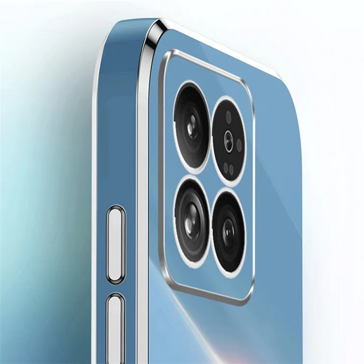 XINLI For Xiaomi 14 Case Electroplated Anti-drop Phone TPU Cover with Ring Kickstand - Black