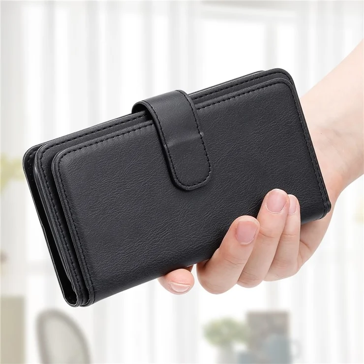 For Xiaomi 13T / 13T Pro / Redmi K60 Ultra Leather Case with 10 Card Holder Phone Cover Stand - Black