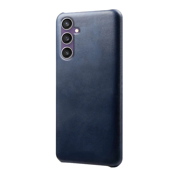 For Samsung Galaxy S23 FE Case PU Leather + PC Anti-Scratch Calf Texture Phone Cover - Blue