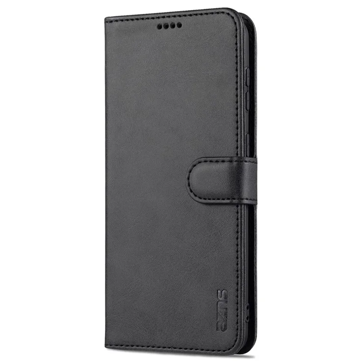 AZNS For Samsung Galaxy S24 Cell Phone Case Wallet Stand PU Leather Shell Phone Cover - Black