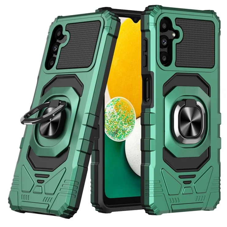 Bulk Purchasing For Samsung Galaxy A25 5G (Global) (161.0 x 76.5 x 8.3mm) Phone Case with Kickstand Protective Back Cover - Midnight Green