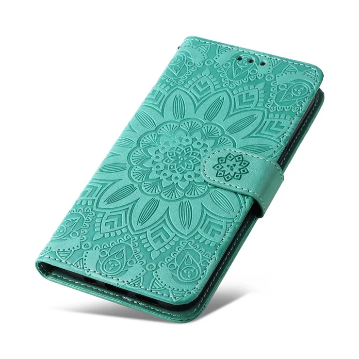 For Samsung Galaxy A25 5G (Global) (161.0 x 76.5 x 8.3mm) Case Leather Wallet Flip Stand Protective Phone Cover - Green