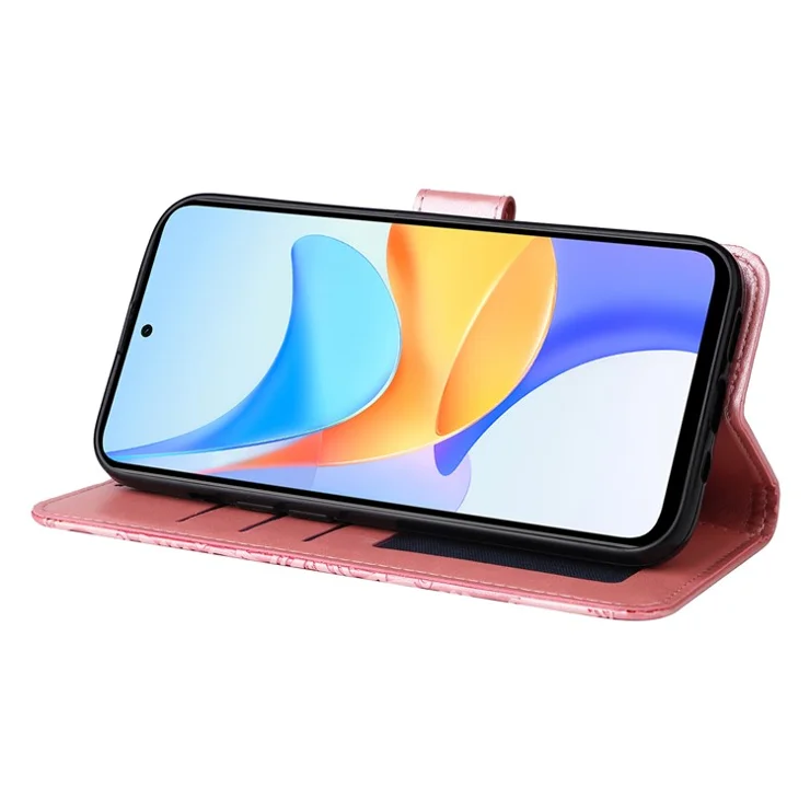 For Honor Play 50 Plus 5G Case Sunflower Imprinted Wallet Leather Cover - Pink