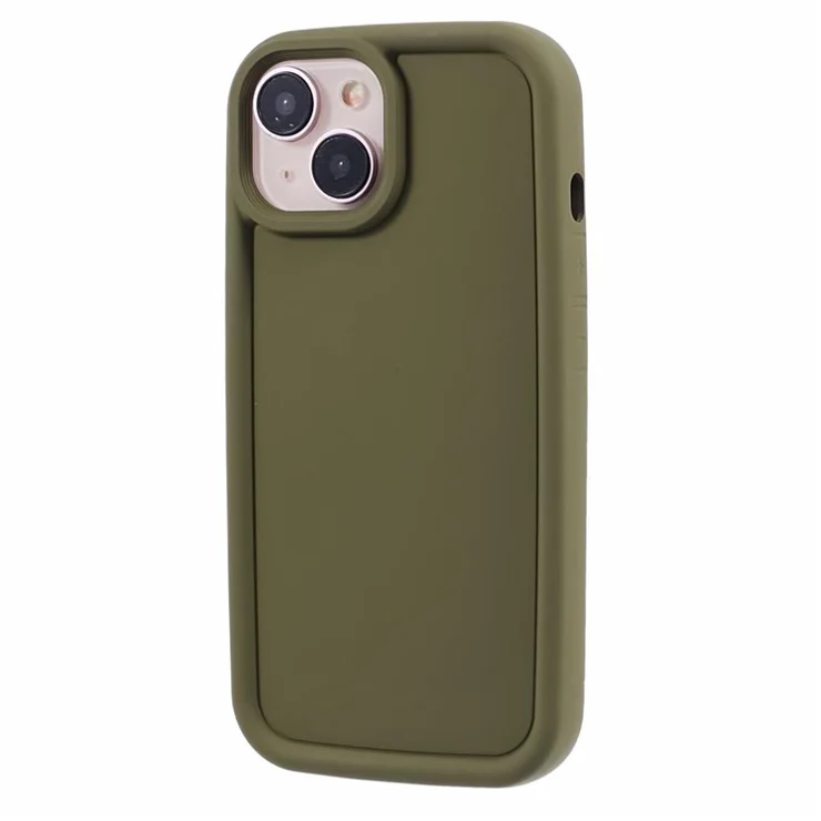 DY Series For iPhone 15 Plus TPU Phone Case Rubberized Shockproof Cover - Avocado Green