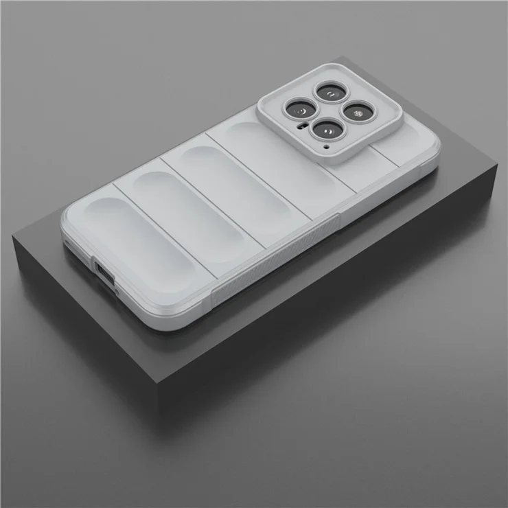 For Xiaomi 14 Case Soft TPU Back Shell Rugged Phone Protector Cover - Light Grey