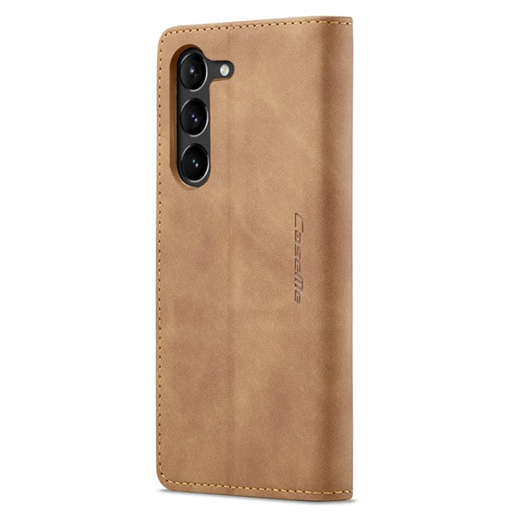 CASEME 013 Series For Samsung Galaxy S24+ Case PU Leather Wallet Mobile Phone Protector - Brown