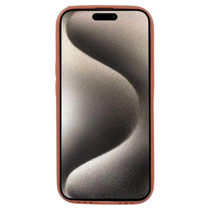 For iPhone 15 Case Anti-scratch Cloth Coated TPU Phone Cover with Wristband Kickstand - Beige