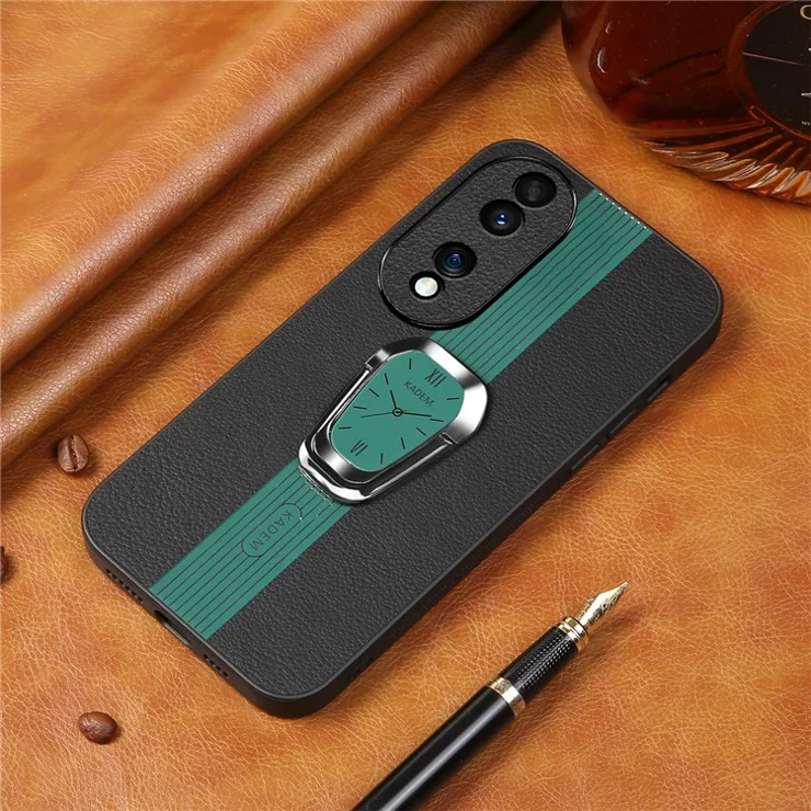 KADEM For Honor 90 Pro Cover TPU+Acrylic Back Shell with PU Leather Coating - Green