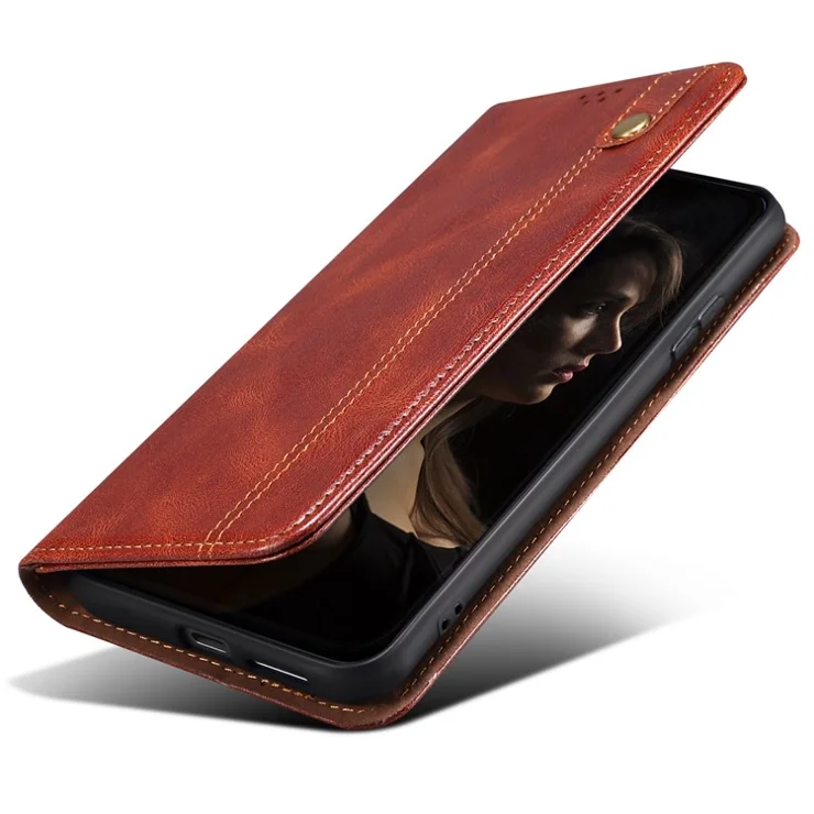 For Huawei nova 11 SE / nova 12 SE 4G Case Stand Wallet Waxy Crazy Horse Texture Leather Cover - Brown