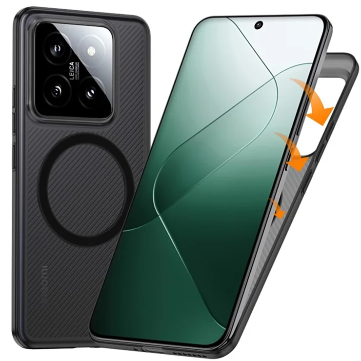 For Xiaomi 14 Pro Magnetic Phone Case Hard PP Minimalist Cover - Black