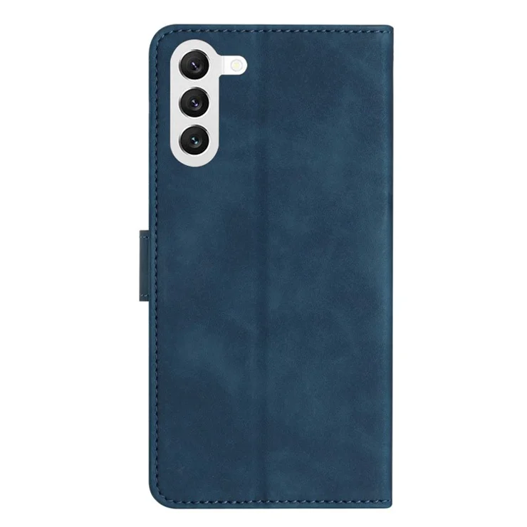 For Samsung Galaxy S24 Case Anti-Scratch Phone Shell Imprinted Leather Wallet Stand Cover - Blue