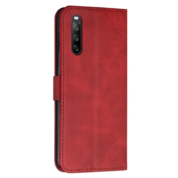 For Sony Xperia 10 V Leather Case Wallet Stand Protective Phone Cover - Red
